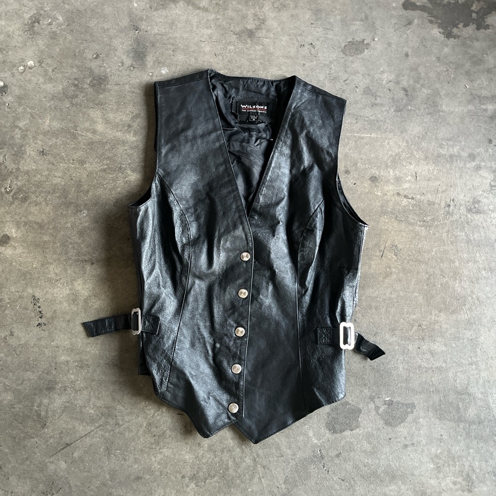 Wilson Black Leather Vest